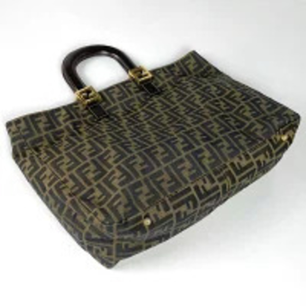 Fendi tote over brown handbag Zucca canvas bag all Brown